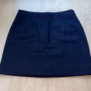 J. Crew Navy Wool Mini Skirt